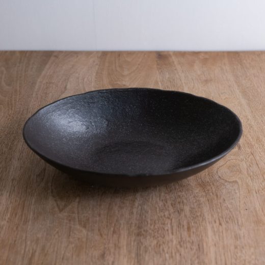 【WEB限定】27cm砂目楕円鉢 黒 -器市-