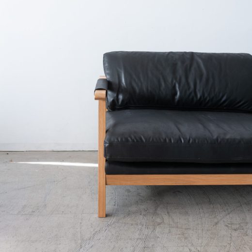 ［数量限定SALE］3Pソファ ベイク BK レザーファブリック / ホワイトオーク