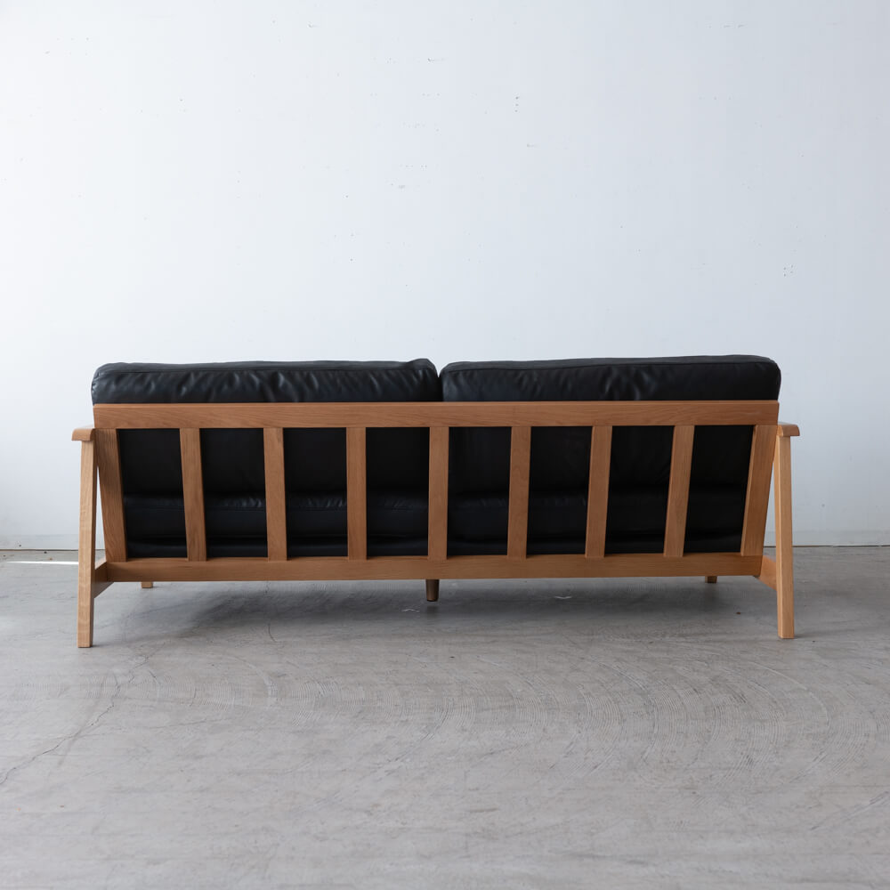 ［数量限定SALE］3Pソファ ベイク BK レザーファブリック / ホワイトオーク