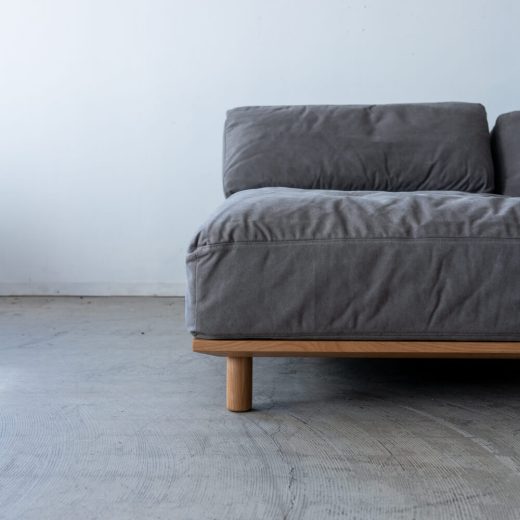 ［数量限定SALE］カウチソファセット シュナイダー 帆布GY ホワイトオーク