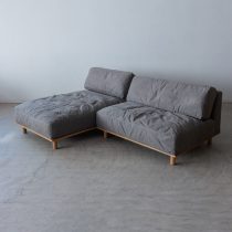 アウトレット家具の［数量限定SALE］カウチソファセット シュナイダー 帆布GY ホワイトオーク