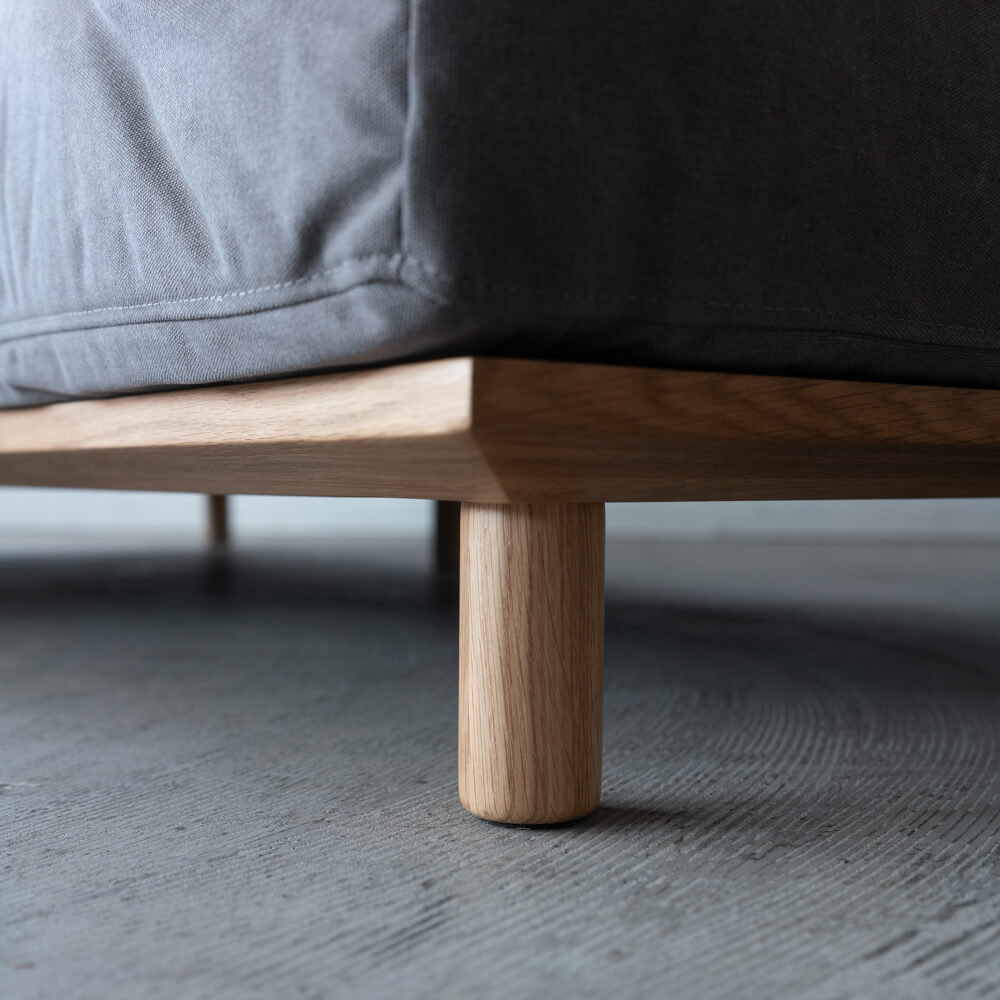 ［数量限定SALE］カウチソファセット シュナイダー 帆布GY ホワイトオーク