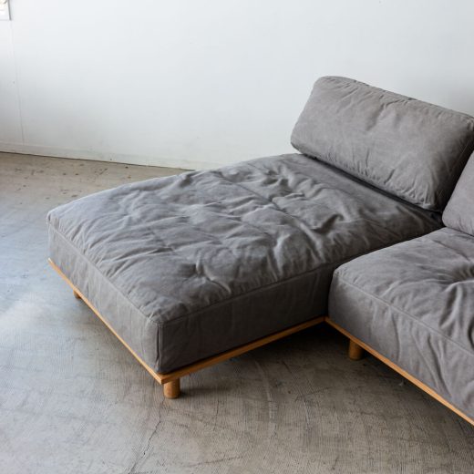 ［数量限定SALE］カウチソファセット シュナイダー 帆布GY ホワイトオーク