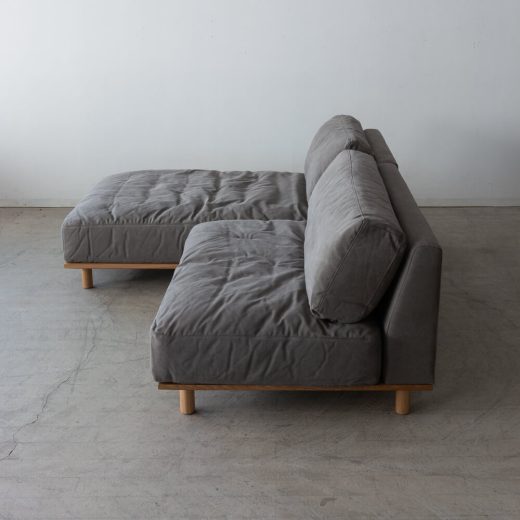 ［数量限定SALE］カウチソファセット シュナイダー 帆布GY ホワイトオーク