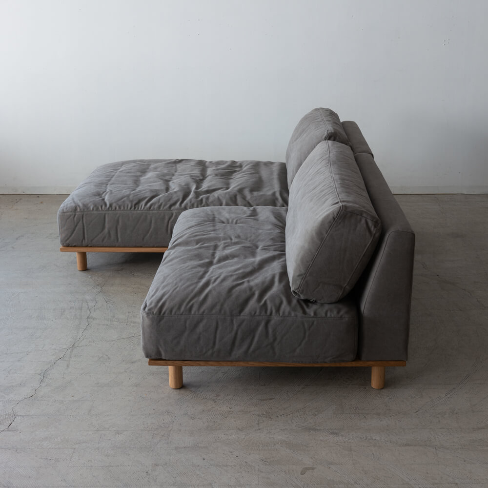 ［数量限定SALE］カウチソファセット シュナイダー 帆布GY ホワイトオーク