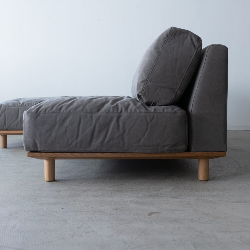 ［数量限定SALE］カウチソファセット シュナイダー 帆布GY ホワイトオーク