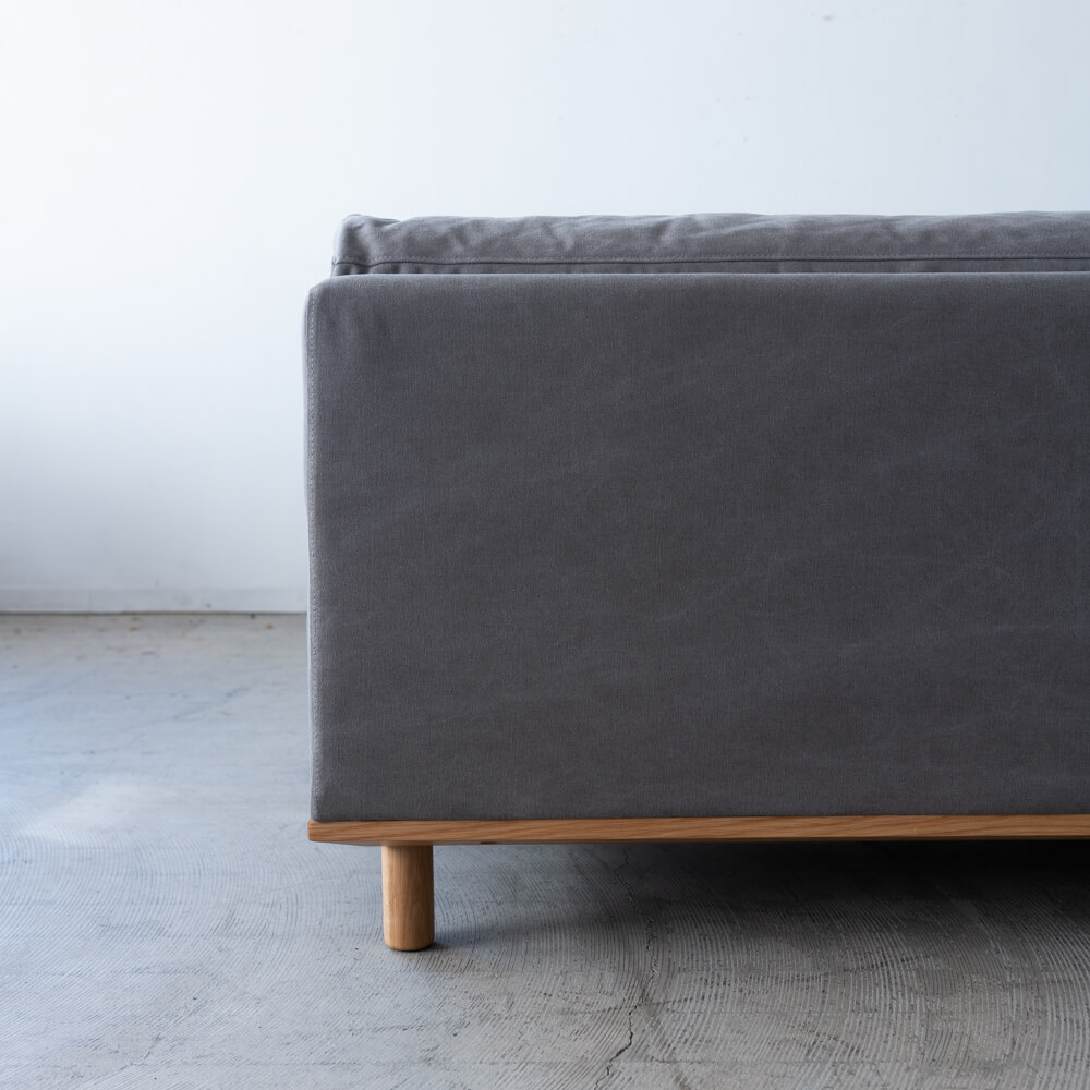 ［数量限定SALE］カウチソファセット シュナイダー 帆布GY ホワイトオーク