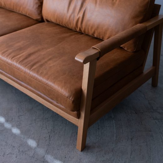 ［数量限定SALE］3Pソファ ベイク CAM レザーファブリック / ホワイトオーク