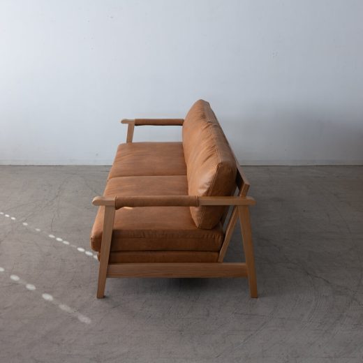 ［数量限定SALE］3Pソファ ベイク CAM レザーファブリック / ホワイトオーク