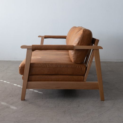 ［数量限定SALE］3Pソファ ベイク CAM レザーファブリック / ホワイトオーク