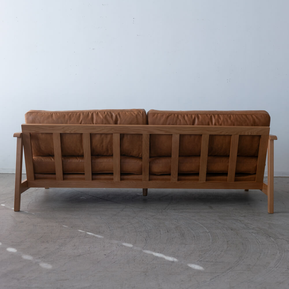 ［数量限定SALE］3Pソファ ベイク CAM レザーファブリック / ホワイトオーク