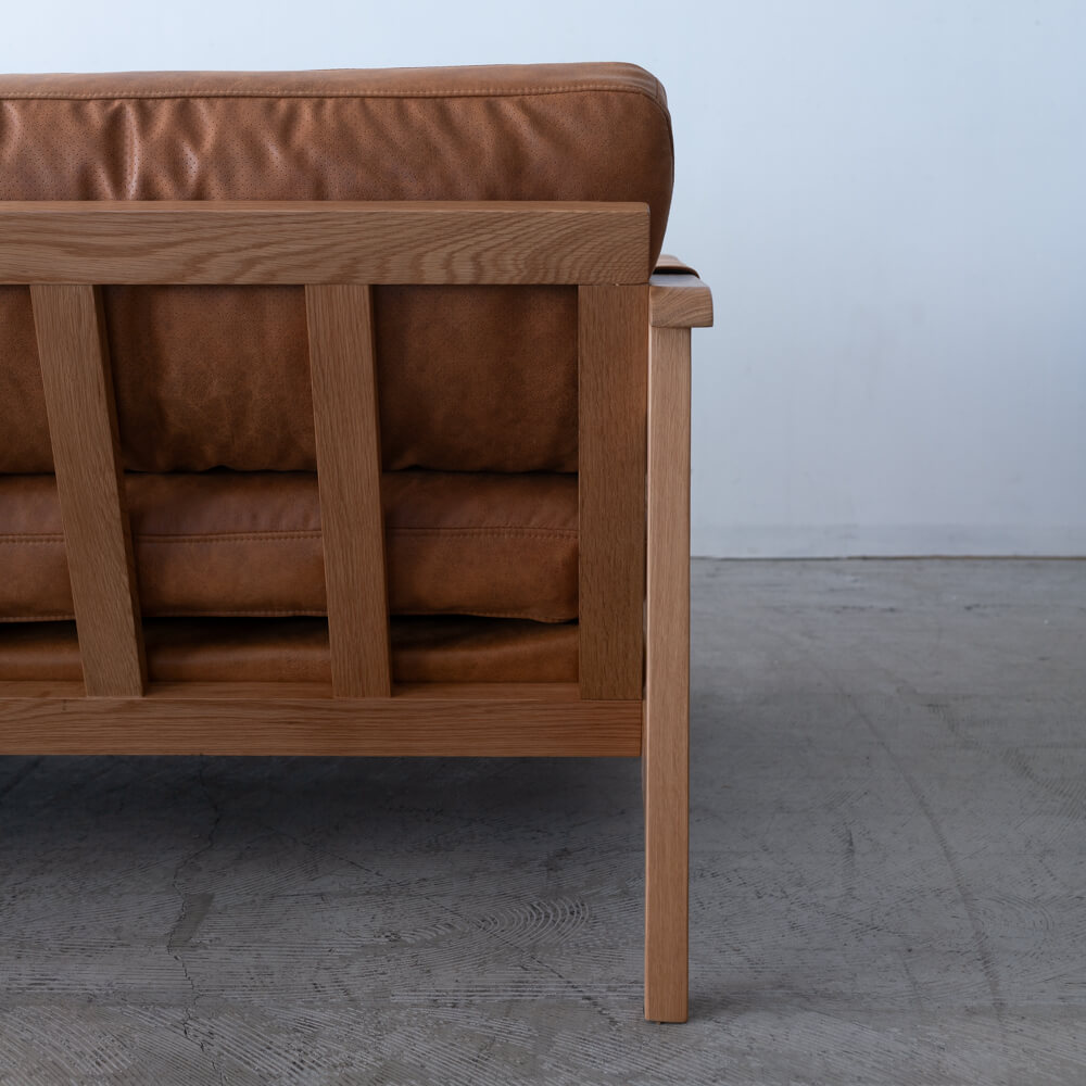 ［数量限定SALE］3Pソファ ベイク CAM レザーファブリック / ホワイトオーク