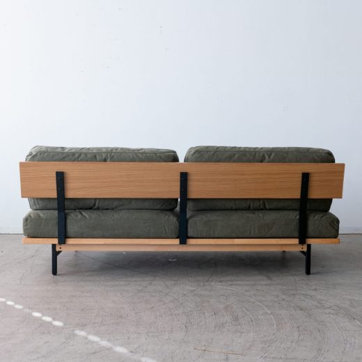 ［数量限定SALE］3P肘なしソファ レディー 帆布GR ホワイトオーク突板