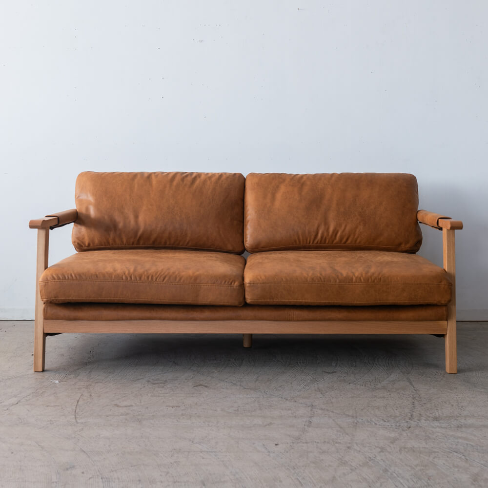 ［数量限定SALE］2Pソファ ベイク CAM レザーファブリック / ホワイトオーク