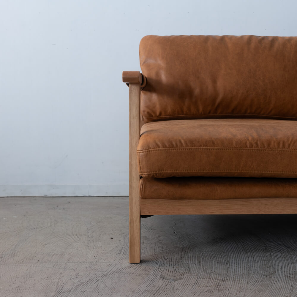 ［数量限定SALE］2Pソファ ベイク CAM レザーファブリック / ホワイトオーク