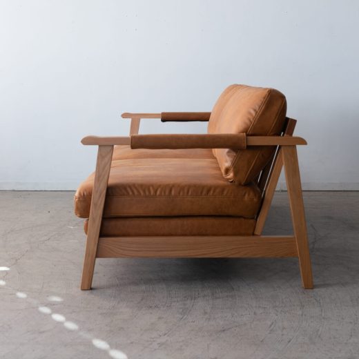 ［数量限定SALE］2Pソファ ベイク CAM レザーファブリック / ホワイトオーク