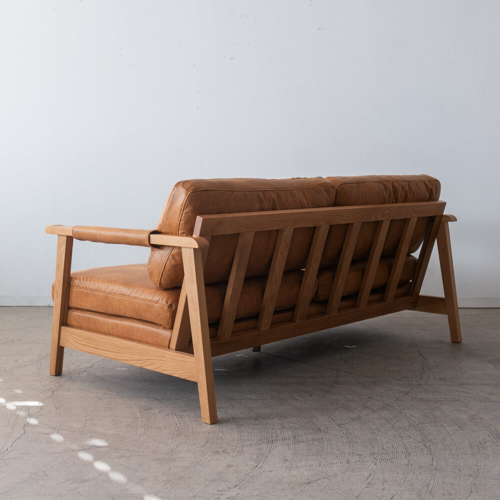 ［数量限定SALE］2Pソファ ベイク CAM レザーファブリック / ホワイトオーク