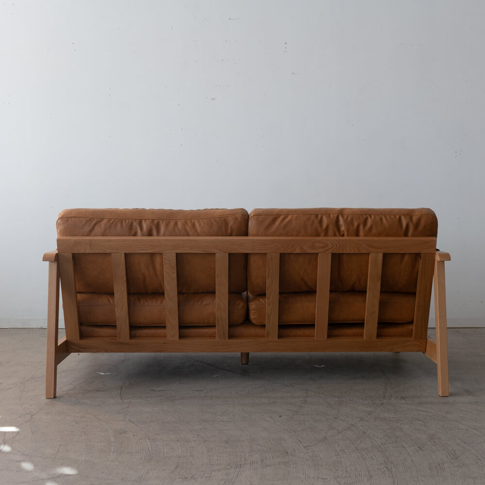 ［数量限定SALE］2Pソファ ベイク CAM レザーファブリック / ホワイトオーク