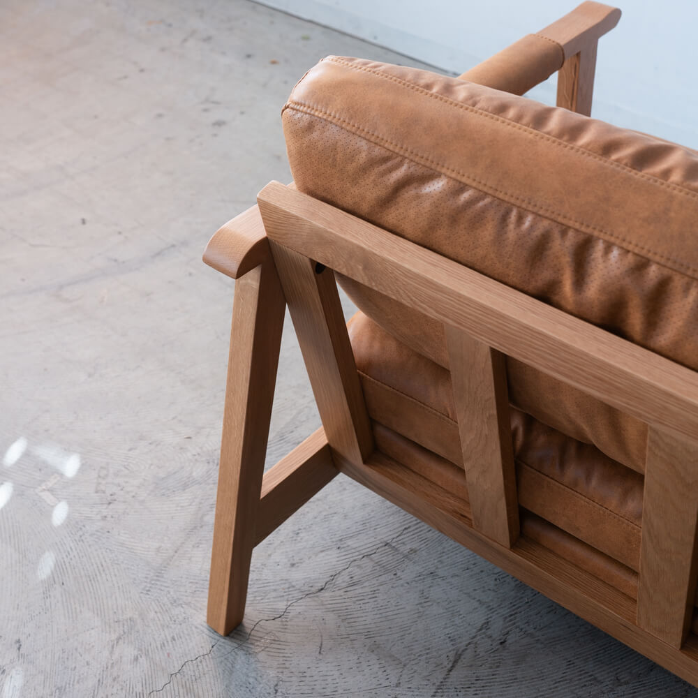 ［数量限定SALE］2Pソファ ベイク CAM レザーファブリック / ホワイトオーク