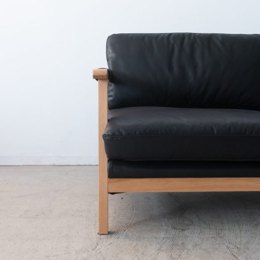 ［数量限定SALE］2Pソファ ベイク BK レザーファブリック / ホワイトオーク