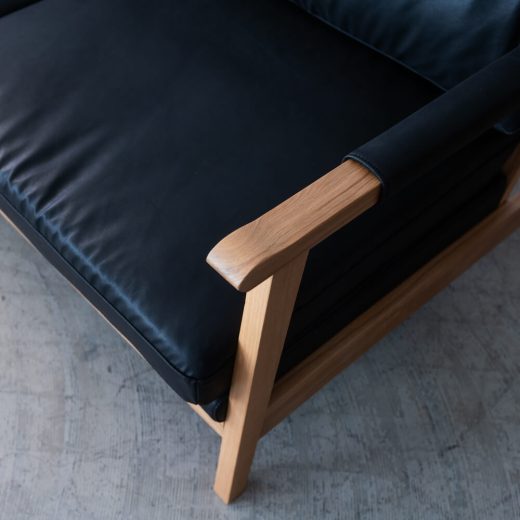 ［数量限定SALE］2Pソファ ベイク BK レザーファブリック / ホワイトオーク