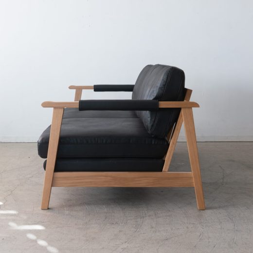 ［数量限定SALE］2Pソファ ベイク BK レザーファブリック / ホワイトオーク