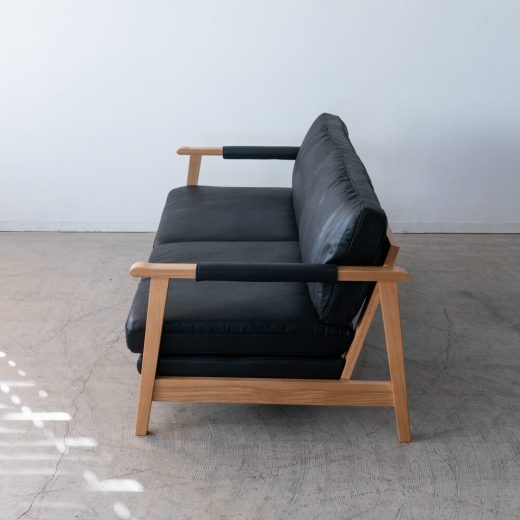 ［数量限定SALE］2Pソファ ベイク BK レザーファブリック / ホワイトオーク