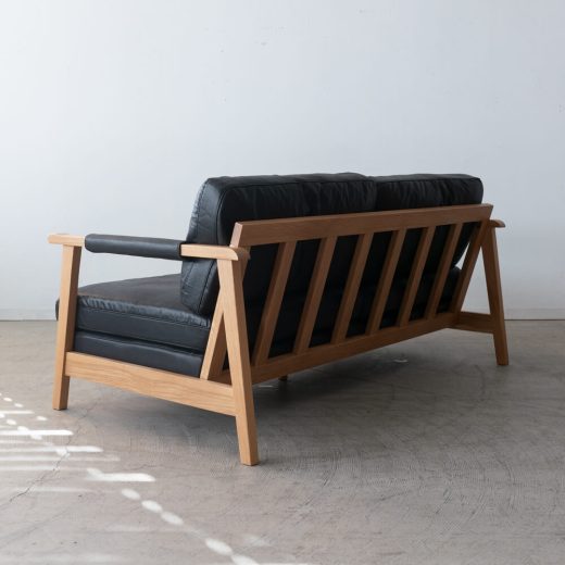 ［数量限定SALE］2Pソファ ベイク BK レザーファブリック / ホワイトオーク