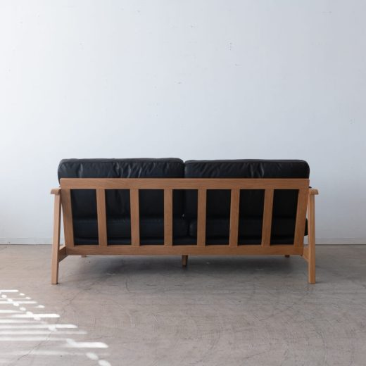 ［数量限定SALE］2Pソファ ベイク BK レザーファブリック / ホワイトオーク