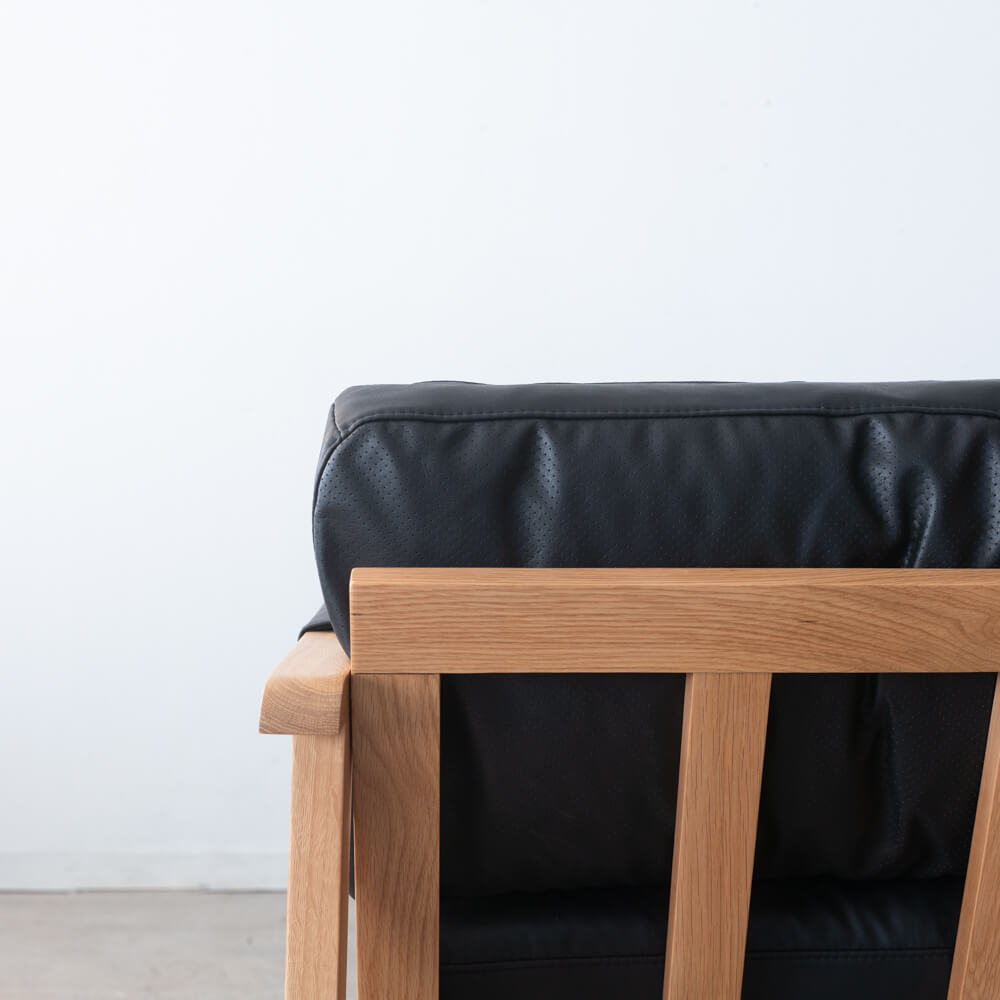 ［数量限定SALE］2Pソファ ベイク BK レザーファブリック / ホワイトオーク
