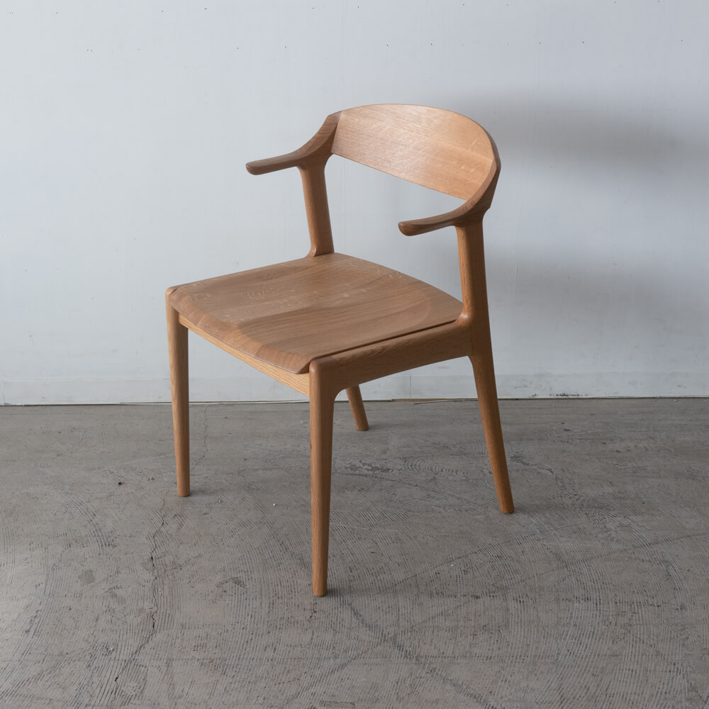 ［数量限定SALE］アームチェア DC354-1WU42（NR-CL）ホワイトオーク材（板座）  / ウレタン［ナガノインテリア］