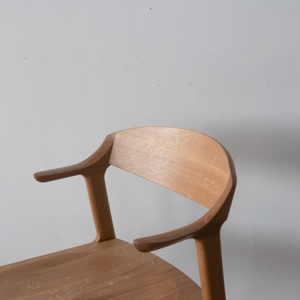 ［数量限定SALE］アームチェア DC354-1WU42（NR-CL）ホワイトオーク材（板座）  / ウレタン［ナガノインテリア］