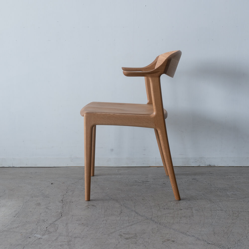 ［数量限定SALE］アームチェア DC354-1WU42（NR-CL）ホワイトオーク材（板座）  / ウレタン［ナガノインテリア］