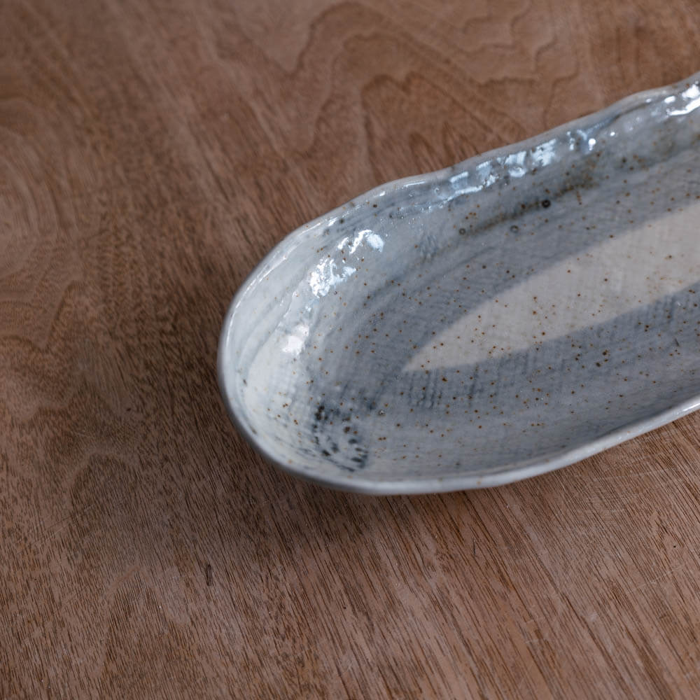 【WEB限定】藍染 舟形サンマ皿 -器市-