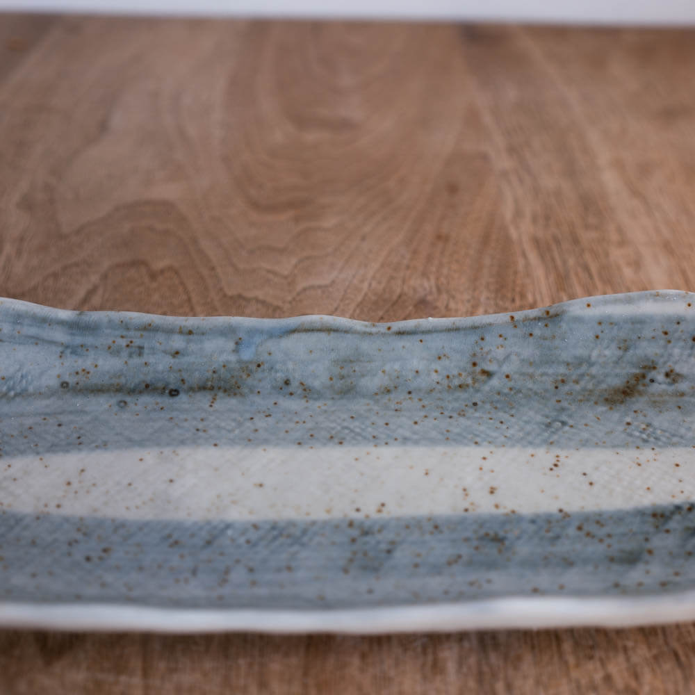 【WEB限定】藍染 舟形サンマ皿 -器市-