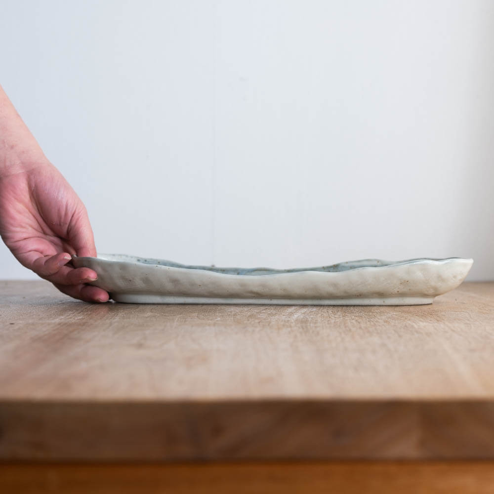 【WEB限定】藍染 舟形サンマ皿 -器市-