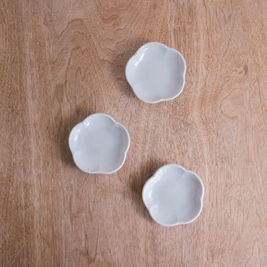 【WEB限定】白花 菊型3寸皿 -器市-