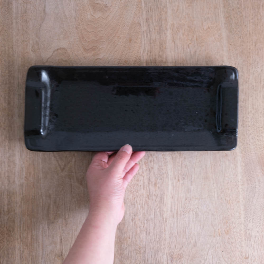 【WEB限定】油滴 手付きステーキ皿 -器市-