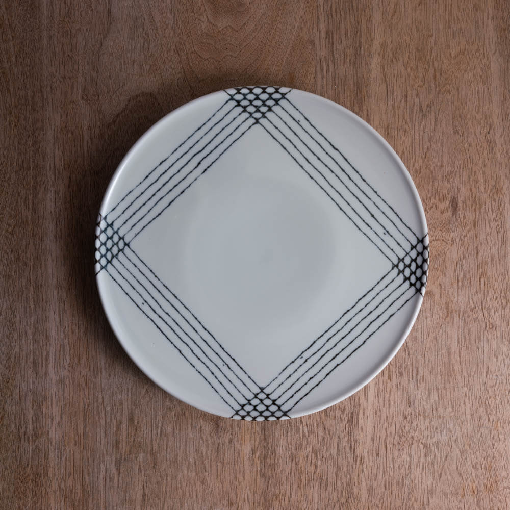 【WEB限定】黒井桁 8.0皿 -器市-