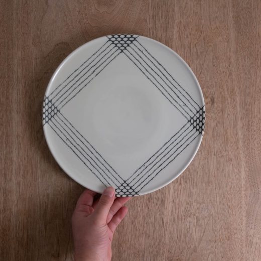 【WEB限定】黒井桁 8.0皿 -器市-