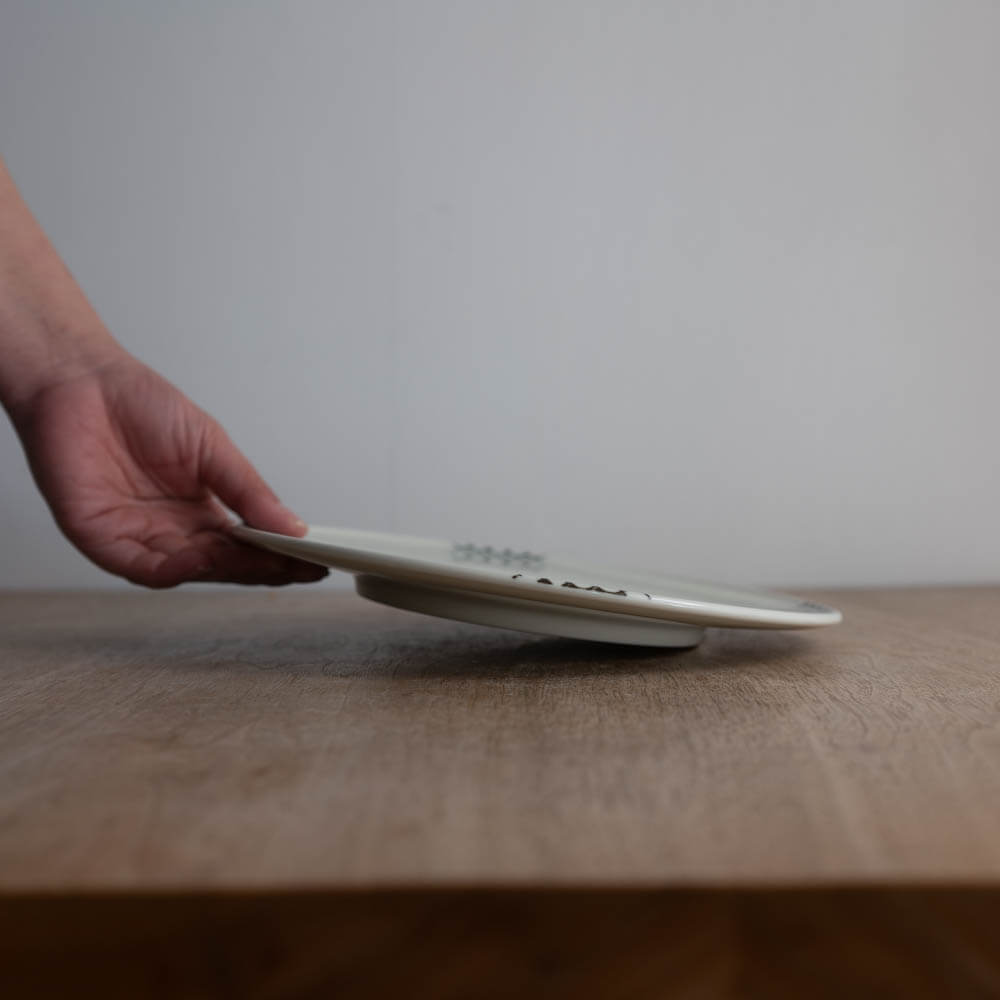 【WEB限定】黒井桁 8.0皿 -器市-