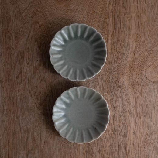 【WEB限定】花型小皿 スモークGR -器市-