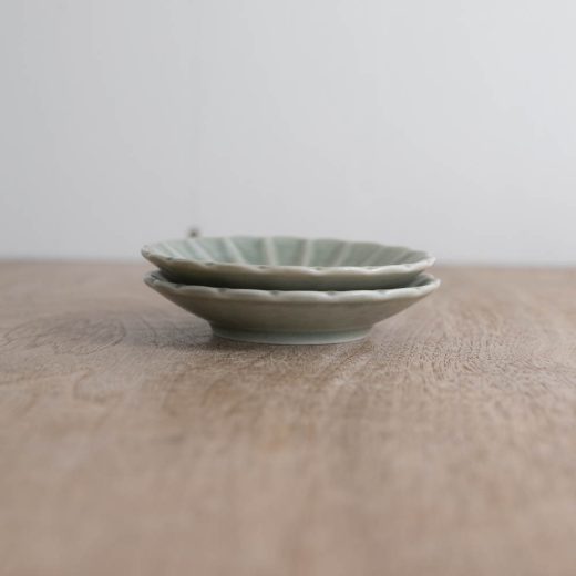 【WEB限定】花型小皿 スモークGR -器市-