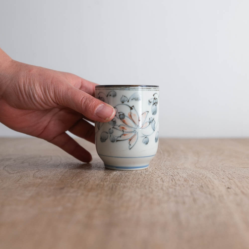 【WEB限定】小花 切立長湯呑み -器市-