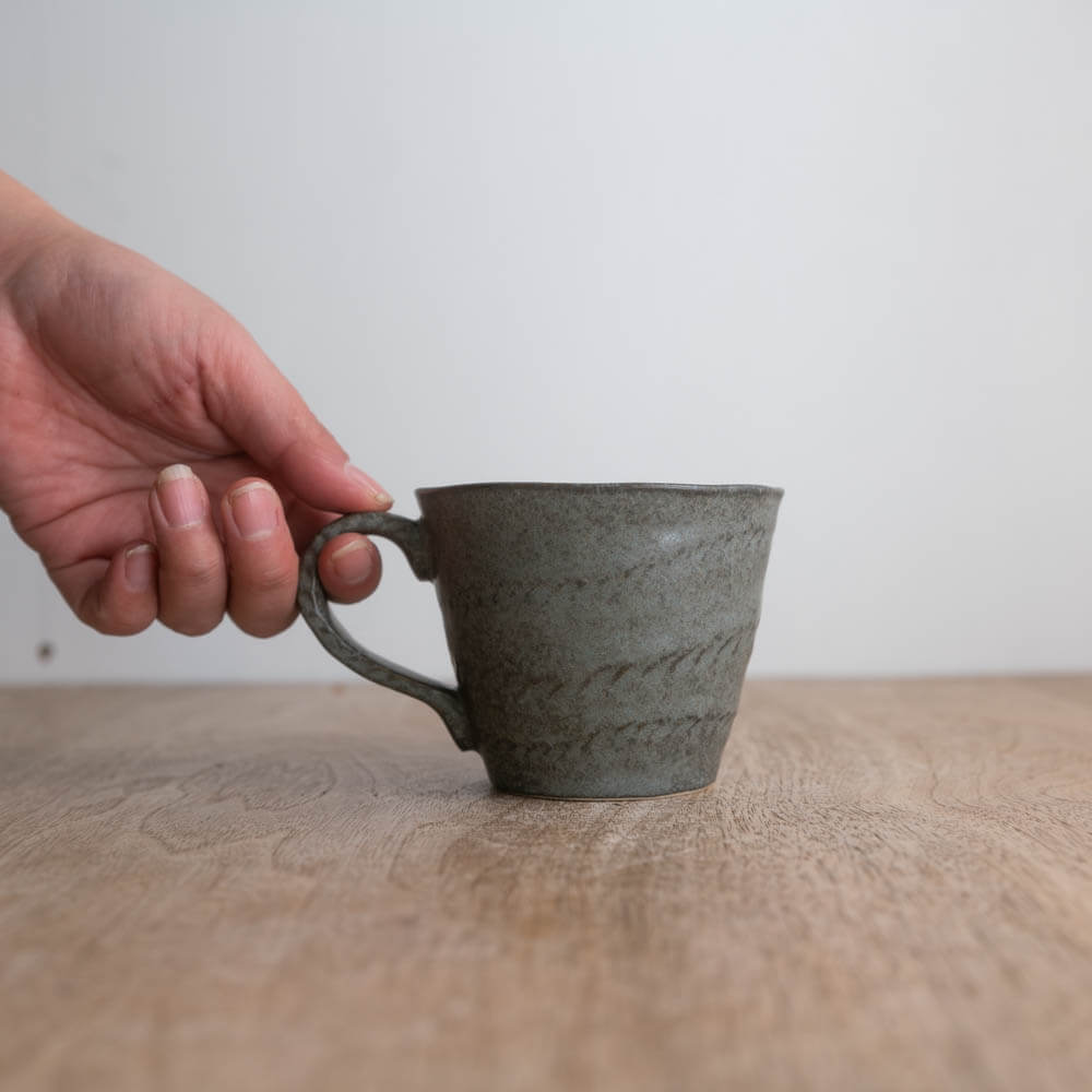 【WEB限定】グレー 縄手マグ -器市-