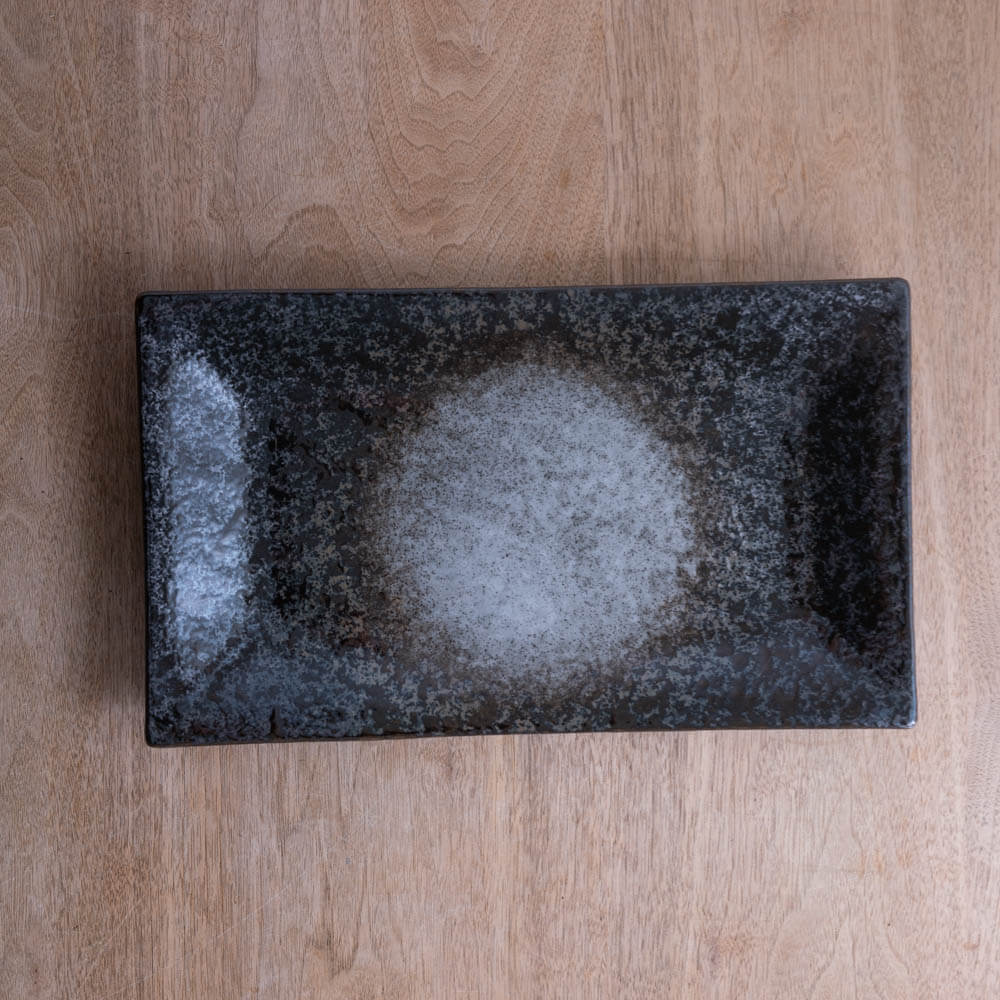 【WEB限定】明世波しぶき 手引き長角尺一皿 -器市-