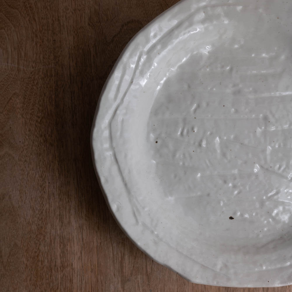 【WEB限定】粉引リム30cm皿 -器市-