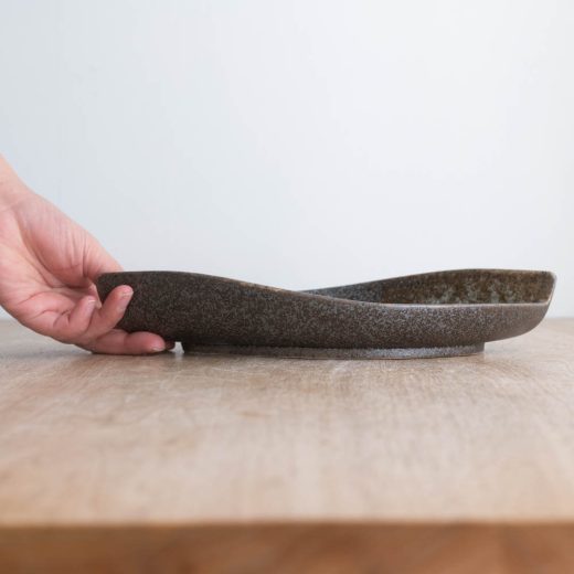 【WEB限定】黒釉 変形盛り付け鉢 -器市-