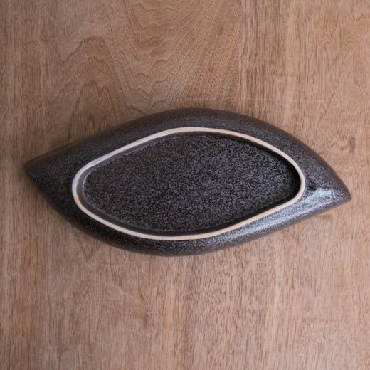 【WEB限定】黒釉 変形盛り付け鉢 -器市-