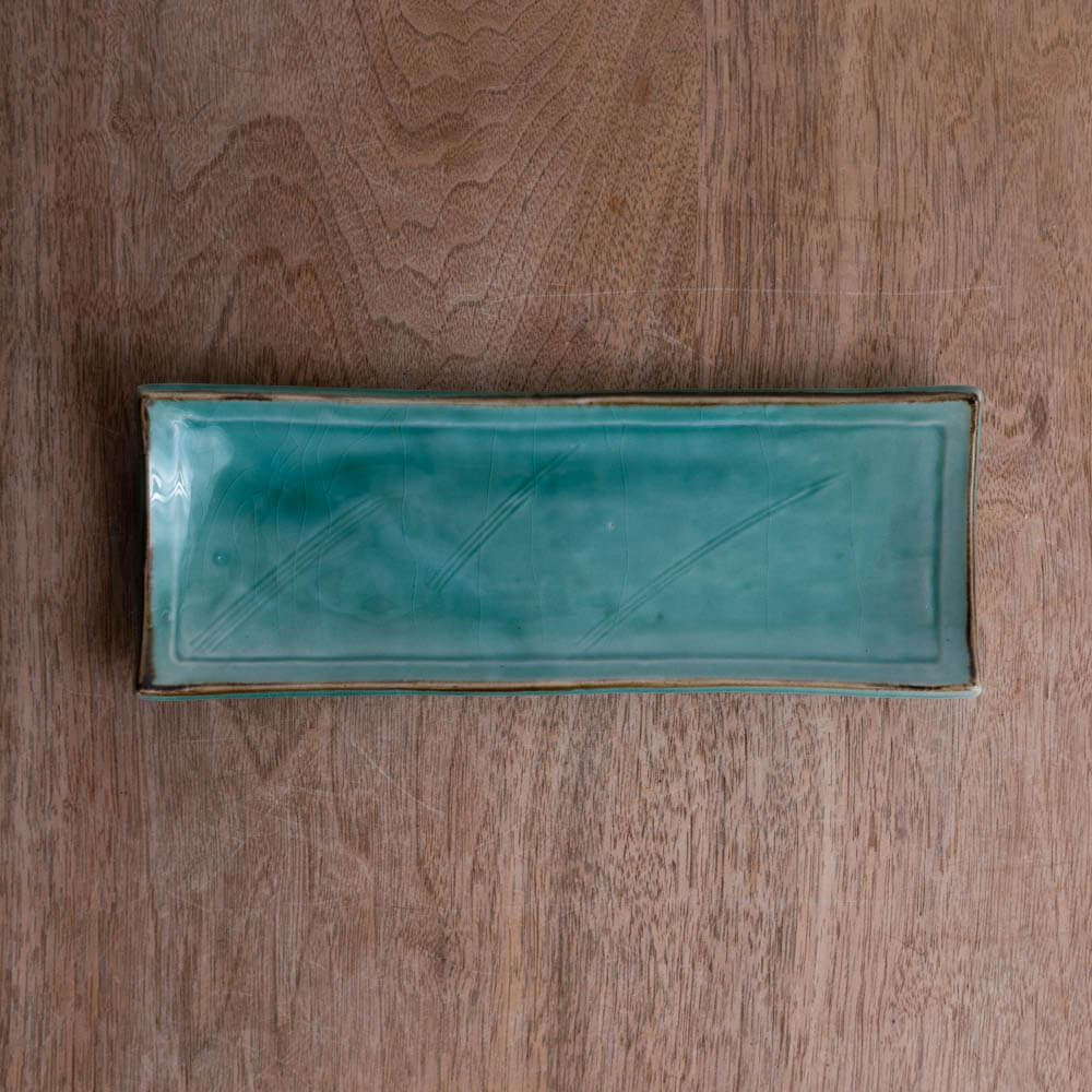 【WEB限定】ヒワ 角アナゴ皿 -器市-